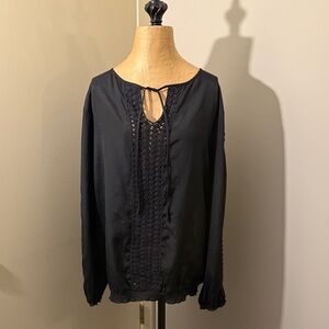 Calvin Klein Black Lace Detail Blouse